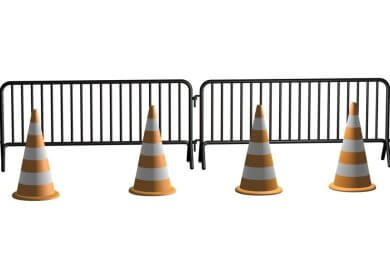Barriers and traffic cones