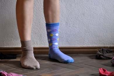 Wearing odd socks