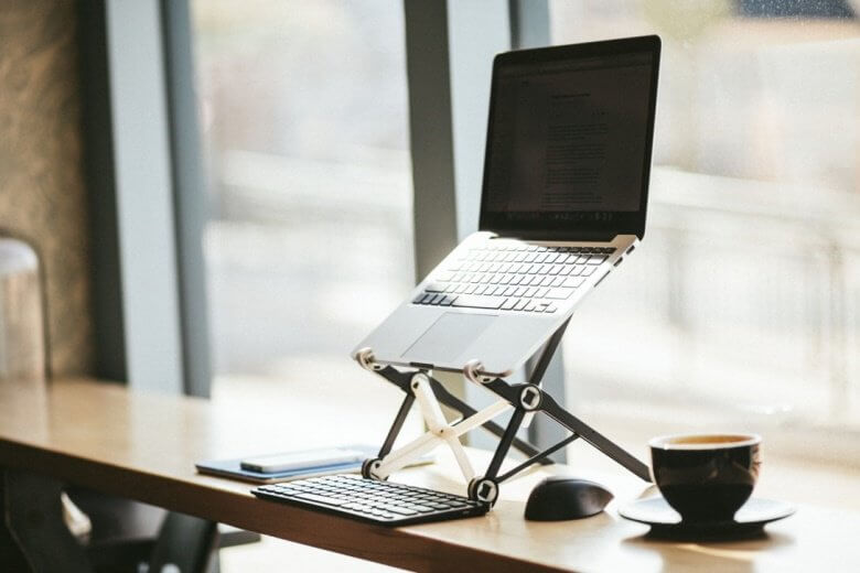 Laptop on a stand