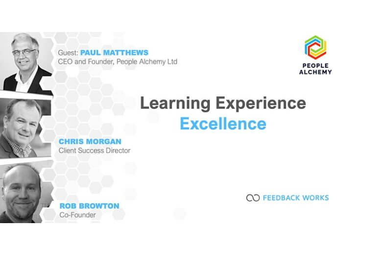 Banner for Feedback Works Webinar.Learning Experience Excellence.27 June 2022