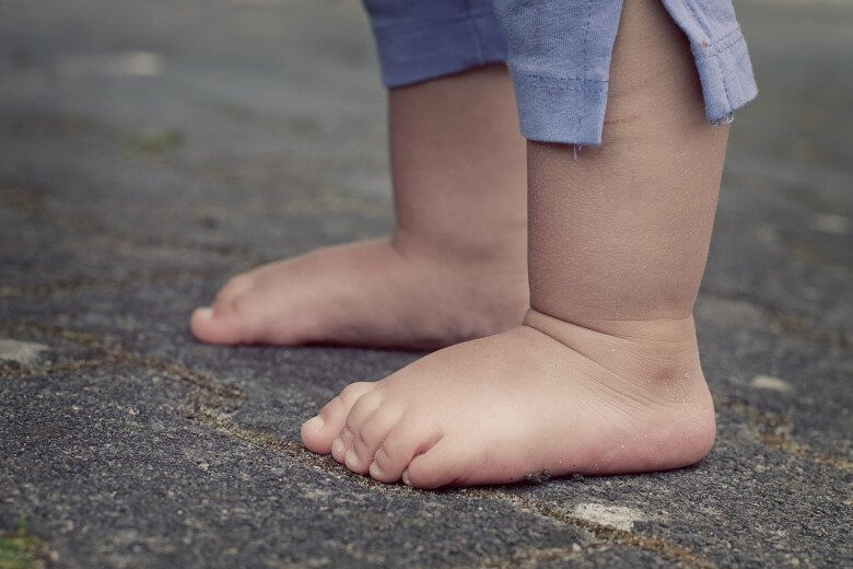 barefoot toddler feet